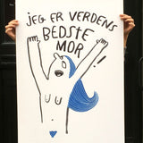 Jeg er verdens bedste mor - blå