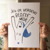 Jeg er verdens bedste mor - blå