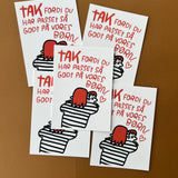 "Tak fordi I har passet på vores børn" A6 kort 5-pak