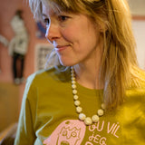 Gu vil jeg røv, olivengrøn m. lyserødt tryk t-shirt limited edition