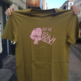 Gu vil jeg røv, olivengrøn m. lyserødt tryk t-shirt limited edition